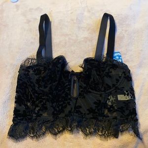 Free People Velvet Bralette - Black